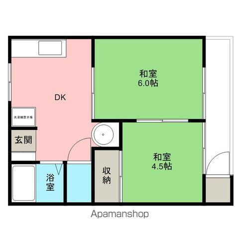 メゾンヨシダB(2DK/2階)の間取り写真