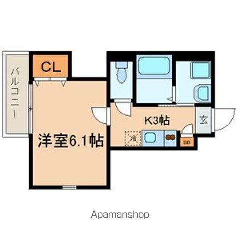 ヒルクレスト中井(1K/1階)の間取り写真