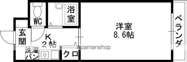 ハイツ吉見(1K/3階)の間取り写真