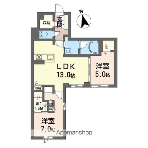 ラ・ファミーユ(2LDK/1階)の間取り写真