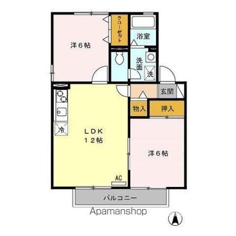 CONSTRUCTⅡ(2LDK/2階)の間取り写真