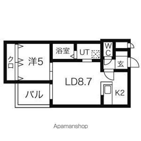 デルフィーノ麻生Ⅱ(1LDK/1階)の間取り写真