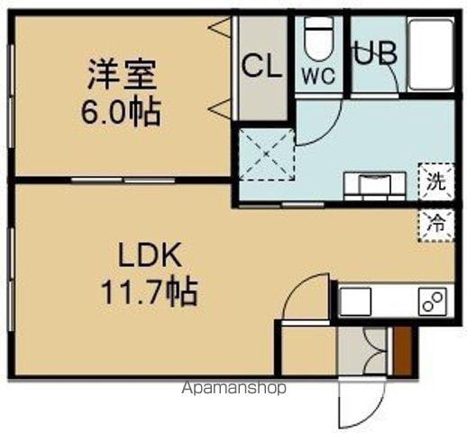 グレイエリア(1LDK/2階)の間取り写真