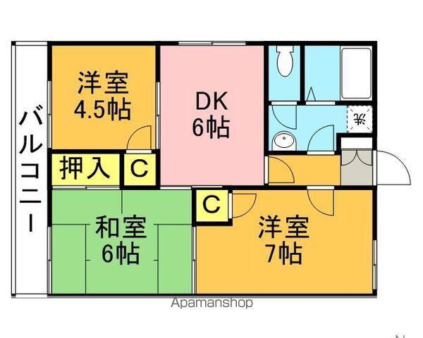 インライフ(3DK/1階)の間取り写真