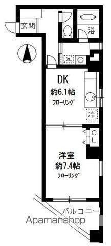 エルカスティージョ ムサシ(1DK/4階)の間取り写真