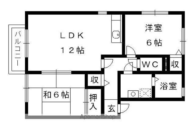 エスポワール(2LDK/2階)の間取り写真