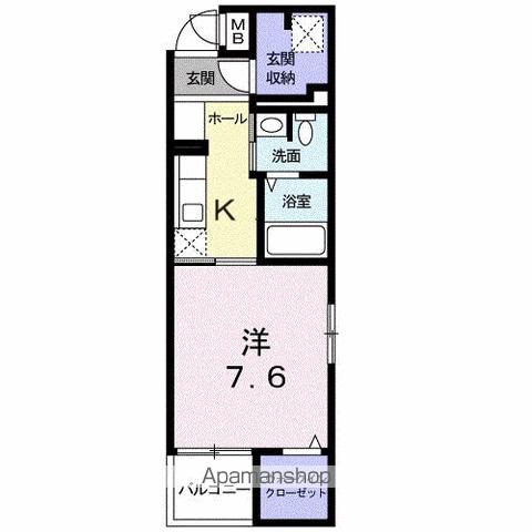 フェイバーJ.O-Ⅳ(1K/3階)の間取り写真