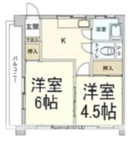 クロノス府中(2DK/2階)の間取り写真