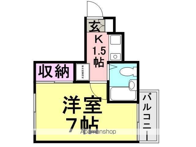 KO水堂マンション(1K/1階)の間取り写真