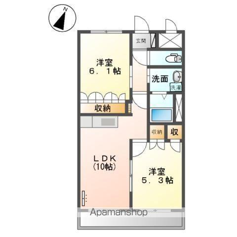 彩都ー花ノ岡(2LDK/1階)の間取り写真