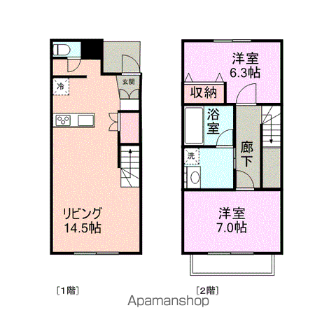 COZY HOUSE PAREASPE(2LDK/2階)の間取り写真