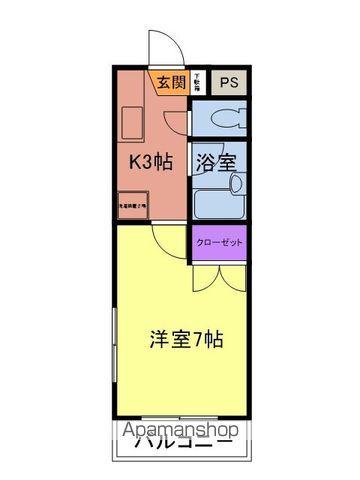 シャトレ新高Ⅰ(1K/3階)の間取り写真