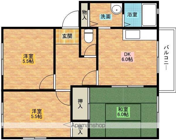 ロジュマンイズミC棟(3DK/1階)の間取り写真