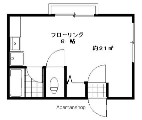 SKハイム(ワンルーム/2階)の間取り写真
