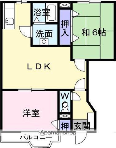 サニークァイエットⅢ(2LDK/1階)の間取り写真