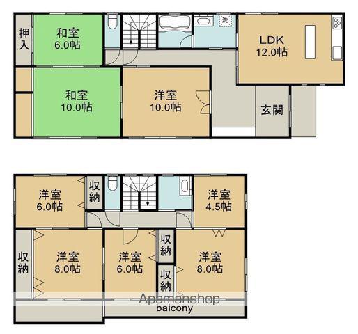 名鉄尾西線 奥町駅 徒歩21分 2階建 築28年(7SLDK)の間取り写真