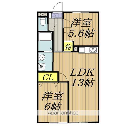 北ピアⅢ(2LDK/1階)の間取り写真