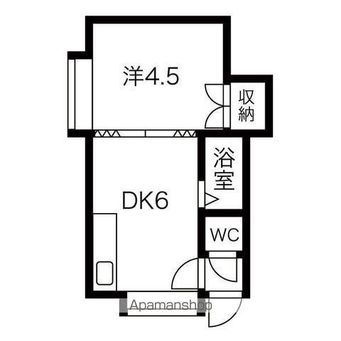 第16森宅建マンション(1DK/1階)の間取り写真