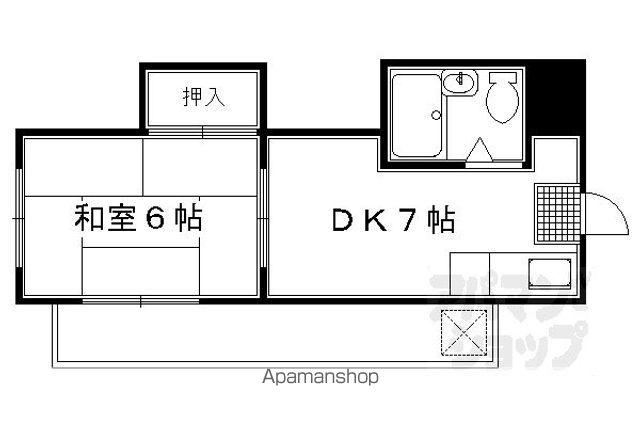 ミウラハイツ(1DK/2階)の間取り写真
