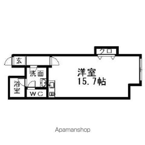 ブランカ万代(ワンルーム/1階)の間取り写真