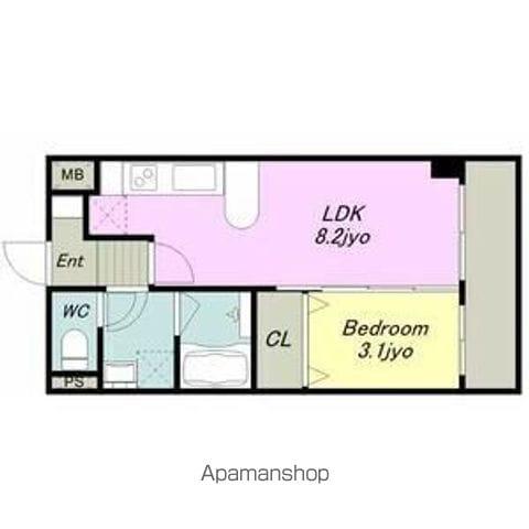 CASA DEL SOL(1LDK/1階)の間取り写真