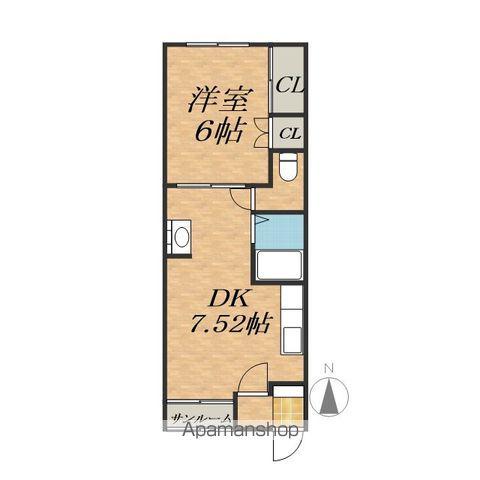 サニーエストA(1DK/2階)の間取り写真