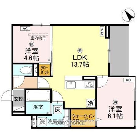 ALTAMAISON東雲(2LDK/1階)の間取り写真