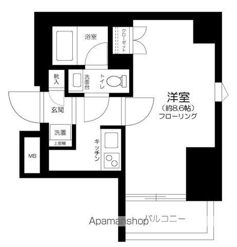 LIVE CASA 両国Ⅱ(1K/6階)の間取り写真