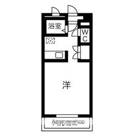 パレみやざき(1K/4階)の間取り写真