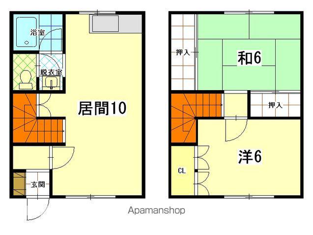 ハイツMⅡ(2LDK/1階)の間取り写真