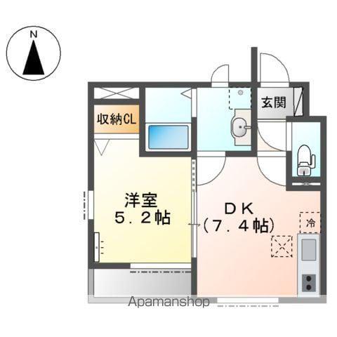 プレザンス・カメリア(1DK/1階)の間取り写真