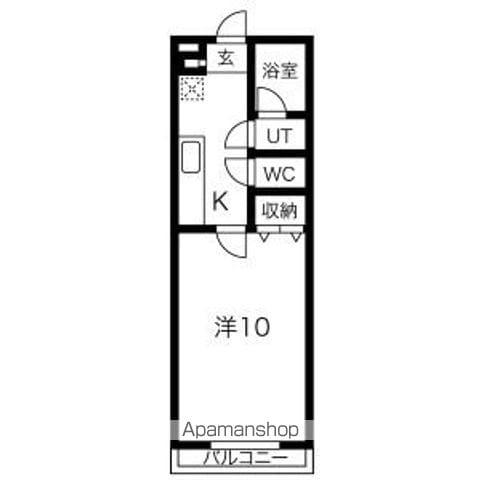 シャレー朝日(1K/1階)の間取り写真