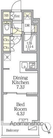 アジールコート後楽園(1DK/3階)の間取り写真