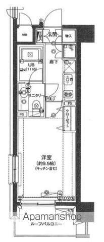 アクロス新宿(1K/11階)の間取り写真