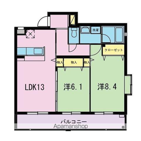 ロッソネロ(2LDK/1階)の間取り写真