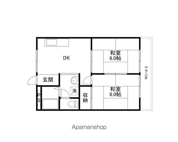 グランドール野洲(2DK/1階)の間取り写真