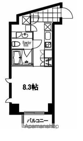 フレンシア麻布十番サウス(1K/3階)の間取り写真