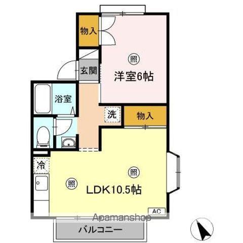 ルマージュ B(1LDK/2階)の間取り写真