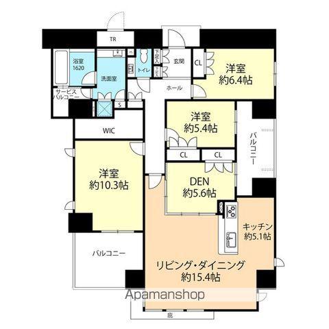 グランドメゾン百道浜オーシャン&フォレスト(3LDK/12階)の間取り写真