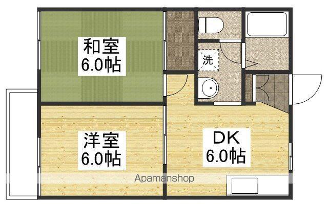 藤田コーポⅡ(2DK/1階)の間取り写真