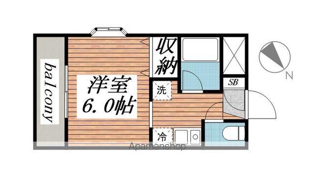 ウィステリアハイツ(ワンルーム/2階)の間取り写真