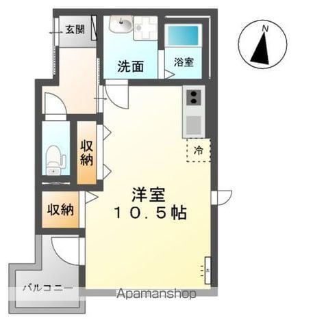 メゾン・ド・エーグル(ワンルーム/2階)の間取り写真