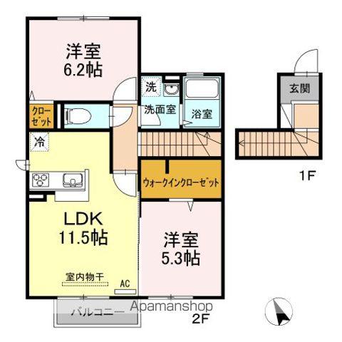 SEJOUR清瀬Ⅱ(2LDK/2階)の間取り写真