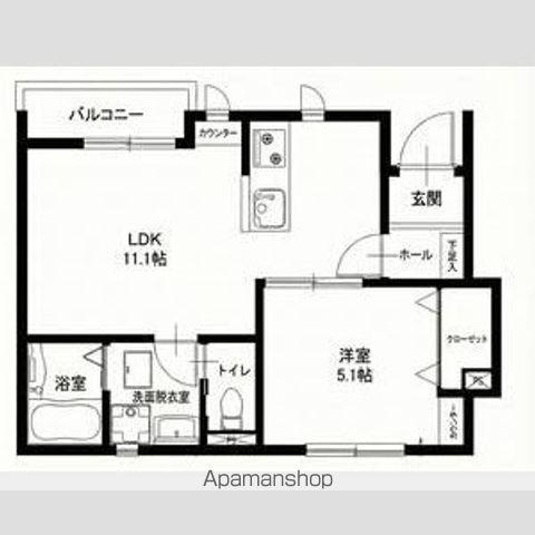 リーブルファイン一宮市乾町Ⅱ 1号棟(1LDK/1階)の間取り写真