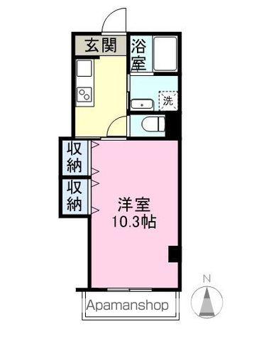 ロゼ・ロワール(1K/1階)の間取り写真