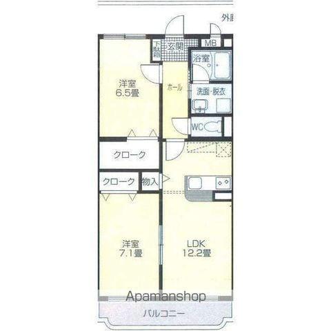 ピュアパレス(2LDK/3階)の間取り写真