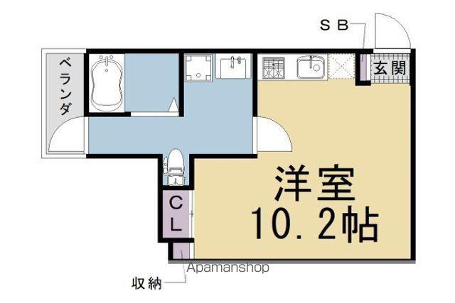 ミヤヴィ御所西-MIYAVIE-(ワンルーム/4階)の間取り写真