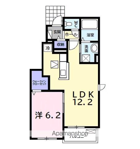 サングランス(1LDK/1階)の間取り写真