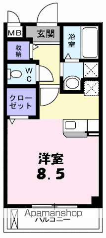 メゾン アウローラ(ワンルーム/3階)の間取り写真