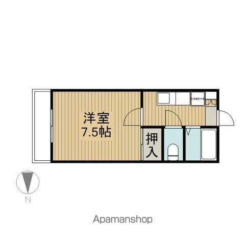 ファインビューⅡ(1K/1階)の間取り写真